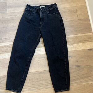 Abercrombie black high rise mom jeans, 26 short